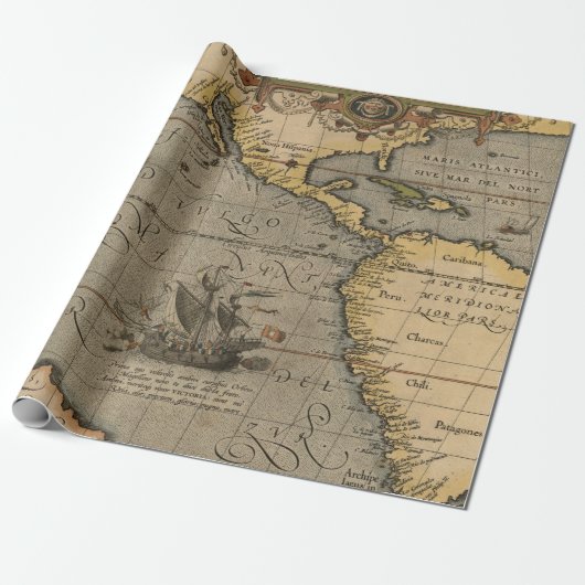 Papier Cadeau Ancien Motif de cartes (Déroulé)