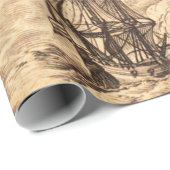 Papier Cadeau Ancien Motif de cartes (Coin rond)