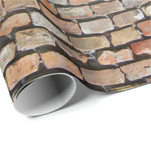 Papier Cadeau Ancien mur de briques pourries (Coin rond)