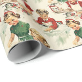 Papier Cadeau Ancien Noël cosy (Coin rond)