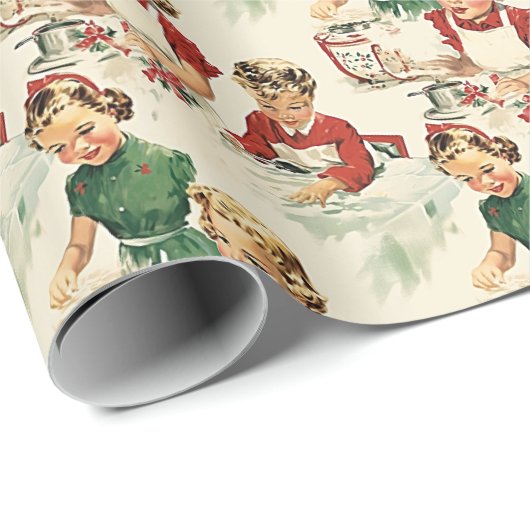 Papier Cadeau Ancien Noël cosy (Coin rond)