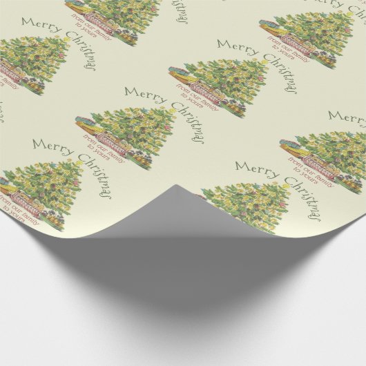 Papier Cadeau Ancien Noël personnalisé (Coin)