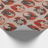 Papier Cadeau Ancien papier croisé Halloween Faux mode (Coin)