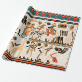 Papier Cadeau Ancien papier motif d'art égyptien (Déroulé)