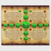 Papier Cadeau Ancien Parchemin de Noël irlandais, Shamrock (Plat)