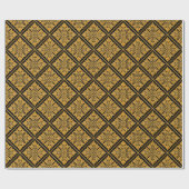 Papier Cadeau Ancien tuile anglaise brillant or brillant (Plat)