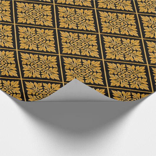 Papier Cadeau Ancien tuile anglaise brillant or brillant (Coin)