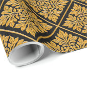 Papier Cadeau Ancien tuile anglaise brillant or brillant (Coin rond)