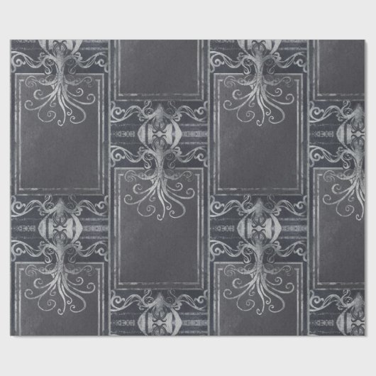 Papier Cadeau Ancien victorien Eldritch (violet et argent) (Plat)