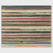 Papier Cadeau Ancienne boîte de disques empilée en oreiller, vi (Plat)