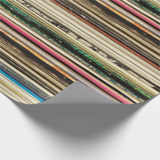 Papier Cadeau Ancienne boîte de disques empilée en oreiller, vi (Coin)