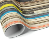 Papier Cadeau Ancienne boîte de disques empilée en oreiller, vi (Coin rond)