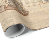 Papier Cadeau ancienne carte (Coin rond)