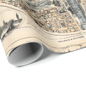 Papier Cadeau Ancienne carte de Londres (Coin rond)