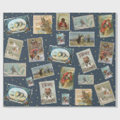 Papier Cadeau Ancienne carte de Noël victorienne (Plat)