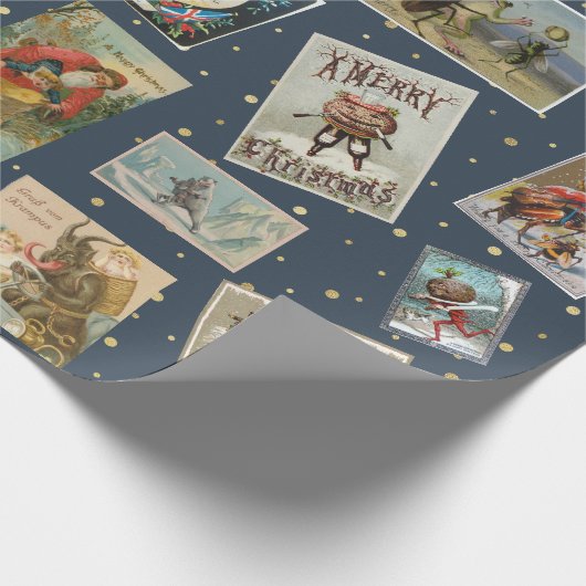 Papier Cadeau Ancienne carte de Noël victorienne (Coin)