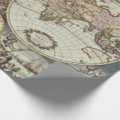 Papier Cadeau Ancienne carte des hémisphères du monde. Créé par (Coin)