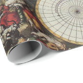 Papier Cadeau Ancienne carte des hémisphères du monde. Créé par (Coin rond)