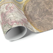 Papier Cadeau Ancienne carte du monde (Coin rond)