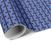 Papier Cadeau Ancienne croix chrétienne violette (Coin rond)