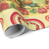 PAPIER CADEAU ANCIENNE MODE AMUSANTE VALENTINES JOURNÉE CHATS, C (Coin rond)