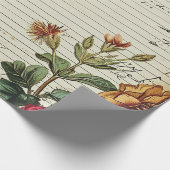 Papier Cadeau Anciennes lettres de fleurs de journal de junk (Coin)