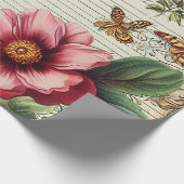 Papier Cadeau Anciennes lettres de fleurs de journal de junk (Coin)