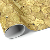 Papier Cadeau Anciennes pièces d'or (Coin rond)