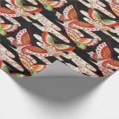 Papier Cadeau ANCIENS BULLETINS JAPONAIS Rouge Noir Blanc (Coin)