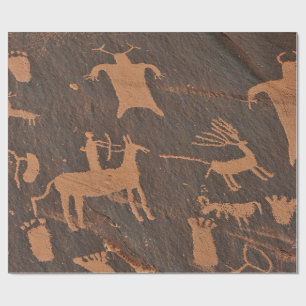 Papier Cadeau Anciens pétroglyphes de Newspaper Rock amérindiens