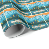 Papier Cadeau Ancrage, Alaska (Coin rond)