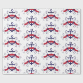 Papier Cadeau Ancrage de bateau nautique avec motif tourbillon é (Plat)