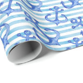 Papier Cadeau Ancre (Coin rond)