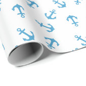Papier Cadeau Ancre bleu marine (Coin rond)