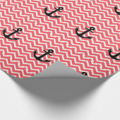 Papier Cadeau Ancre Chevron Rose (Coin)