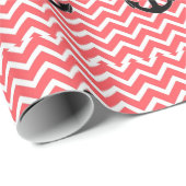 Papier Cadeau Ancre Chevron Rose (Coin rond)