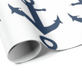 Papier Cadeau Ancre de navire de marine nautique (Coin rond)