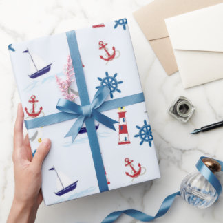 Papier Cadeau Ancre de voilier Lighthouse Papier d'enveloppement