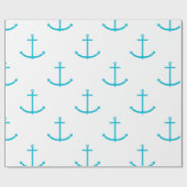 Papier Cadeau Ancre Motif bleu turquoise (Plat)