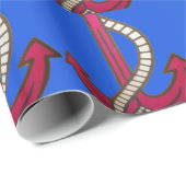 Papier Cadeau Ancre rouge (Coin rond)