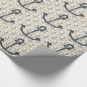 Papier Cadeau Ancre rouge blanc et bleu (Coin)