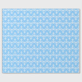 Papier Cadeau Ancres Blanches Bleu Ciel Motif 2Dir (Plat)