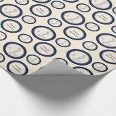 Papier Cadeau Ancres bleues nautiques Anniversaire (Coin)