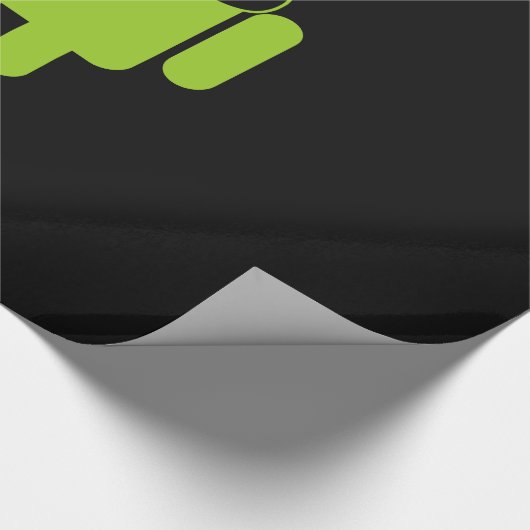 Papier Cadeau Android Robot Icon Mustache sur noir (Coin)