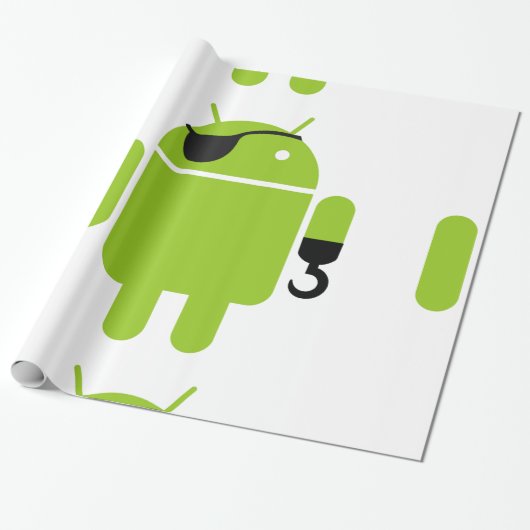 Papier Cadeau Android Robot Pirate Style (Déroulé)