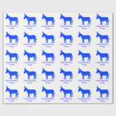 Papier Cadeau Âne dans le nom de silhouette personnalisable (Plat)