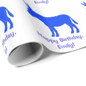 Papier Cadeau Âne dans le nom de silhouette personnalisable (Coin rond)