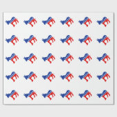 Papier Cadeau Âne de Démocrate (Plat)