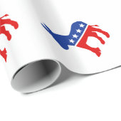 Papier Cadeau Âne de Démocrate (Coin rond)