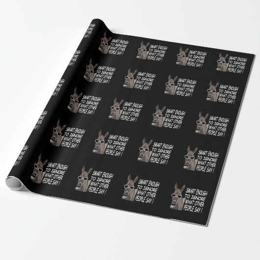 Papier Cadeau Âne Intelligent Cool (Déroulé)